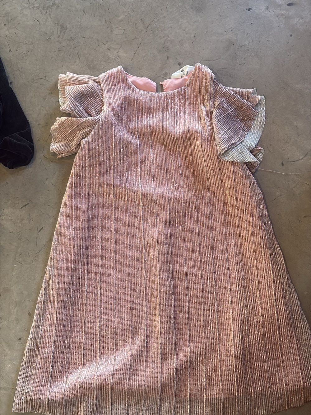 H&M Pink Shimmer Ruffle Sleeve Formal Dress for Girls
